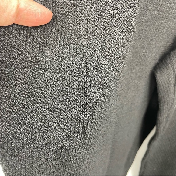 St. John Caviar Black Wool Blend Santana Knit Pants Trouser wide leg Size 8 - Picture 3 of 11
